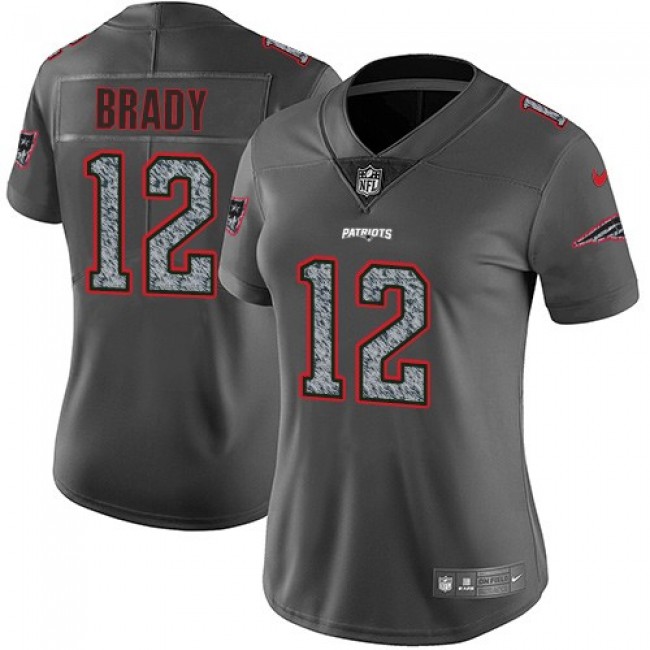 Women's Patriots #12 Tom Brady Gray Static Stitched NFL Vapor Untouchable Limited Jersey