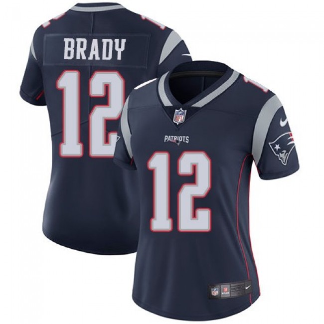 Women's Patriots #12 Tom Brady Navy Blue Team Color Stitched NFL Vapor Untouchable Limited Jersey