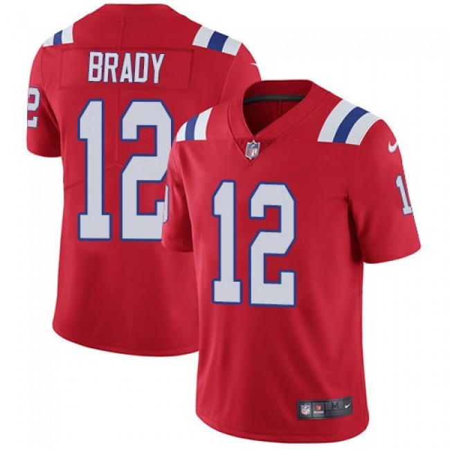 Nike Patriots #12 Tom Brady Red Alternate Men's Stitched NFL Vapor Untouchable Limited Jersey