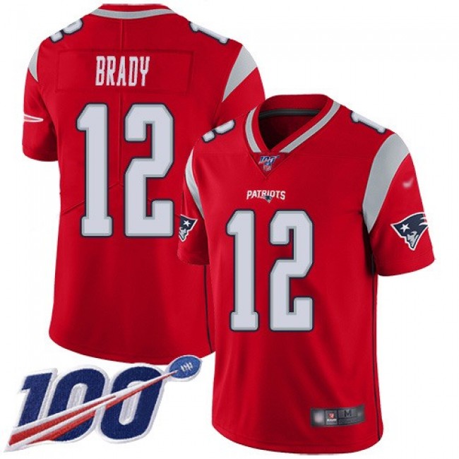 Nike Patriots #12 Tom Brady Red Men's Stitched NFL Limited Inverted Legend 100th Season Jersey