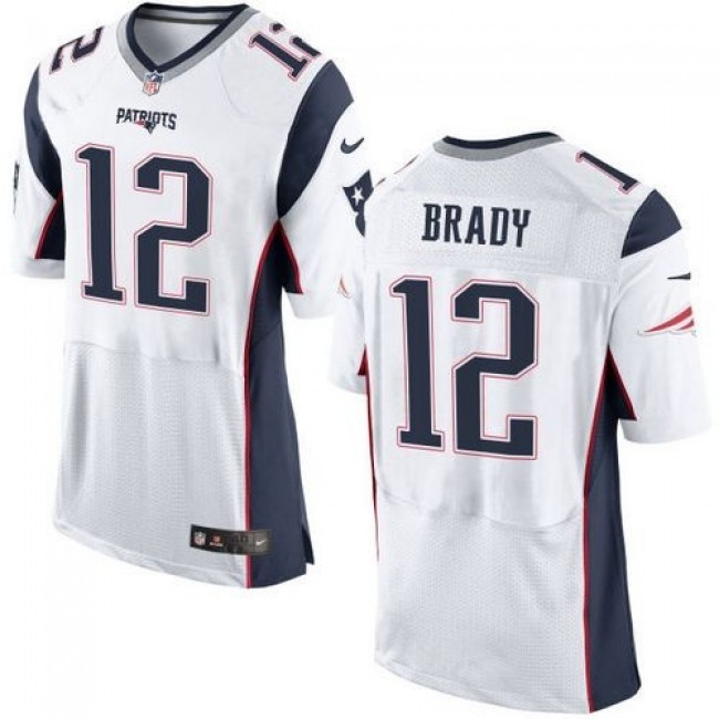 Nike Patriots #12 Tom Brady White Men's Stitched NFL New Elite Jersey