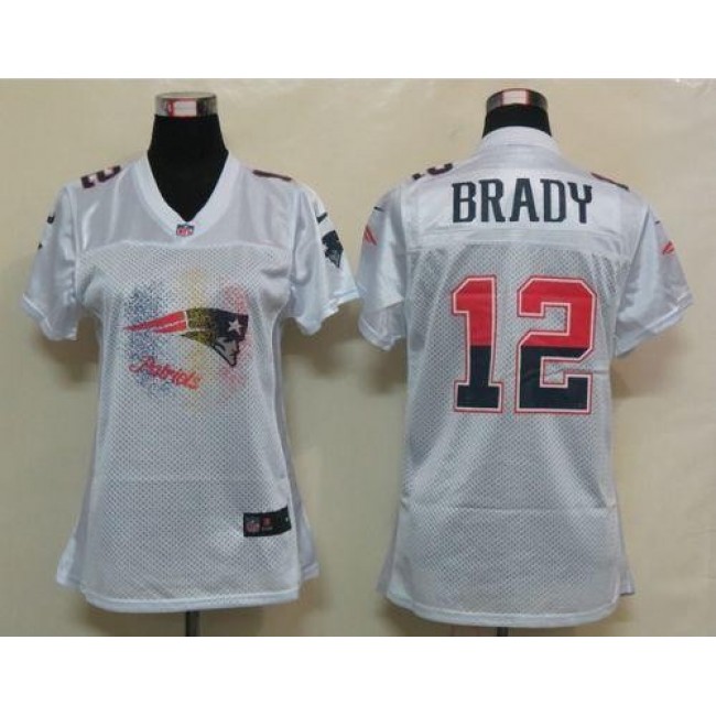Women's Patriots #12 Tom Brady White Fem Fan NFL Game Jersey
