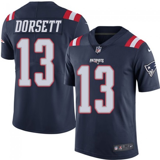 Nike Patriots #13 Phillip Dorsett Navy Blue Men's Stitched NFL Limited Rush Jersey