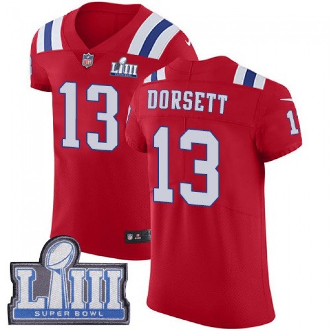 Nike Patriots #13 Phillip Dorsett Red Alternate Super Bowl LIII Bound Men's Stitched NFL Vapor Untouchable Elite Jersey