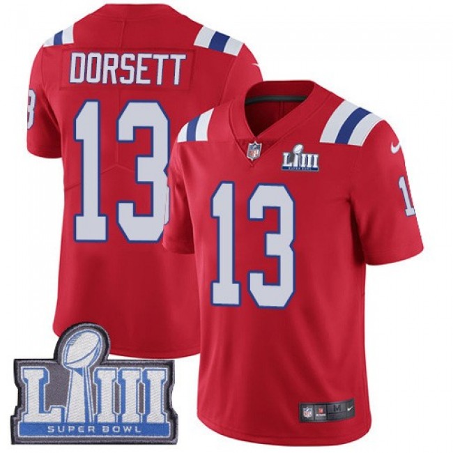 Nike Patriots #13 Phillip Dorsett Red Alternate Super Bowl LIII Bound Men's Stitched NFL Vapor Untouchable Limited Jersey