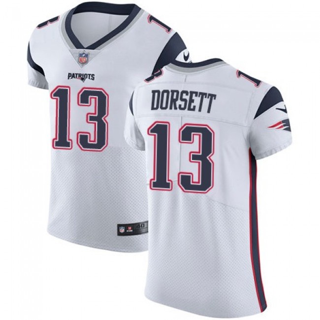 Nike Patriots #13 Phillip Dorsett White Men's Stitched NFL Vapor Untouchable Elite Jersey