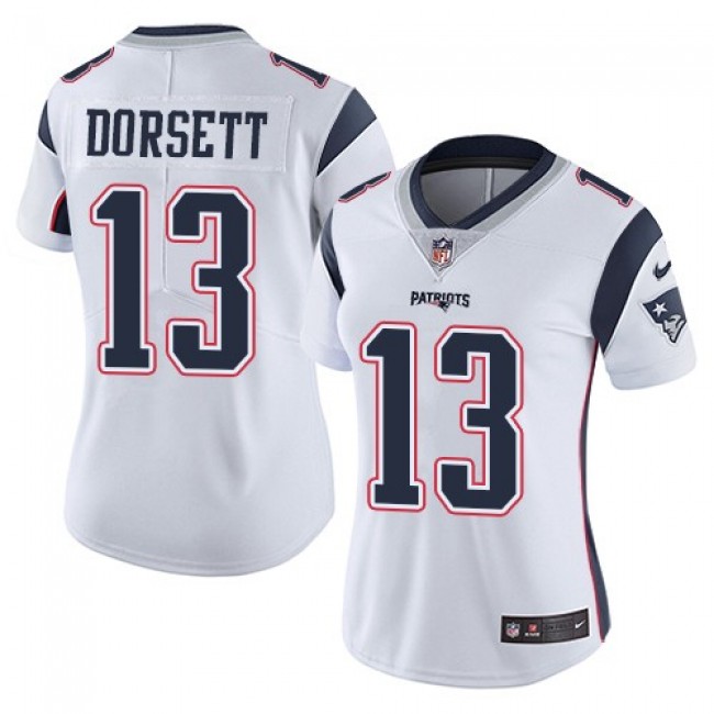 Women's Patriots #13 Phillip Dorsett White Stitched NFL Vapor Untouchable Limited Jersey