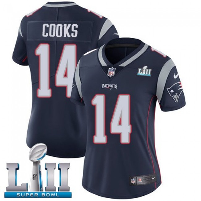 Women's Patriots #14 Brandin Cooks Navy Blue Team Color Super Bowl LII Stitched NFL Vapor Untouchable Limited Jersey