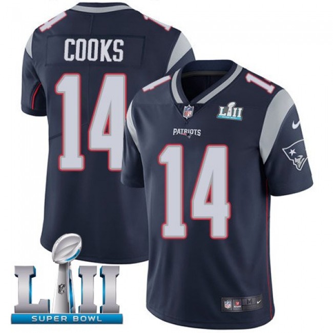 New England Patriots #14 Brandin Cooks Navy Blue Team Color Super Bowl LII Youth Stitched NFL Vapor Untouchable Limited Jersey