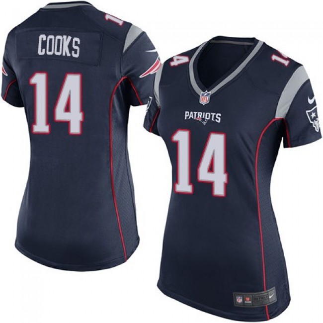 Women's Patriots #14 Brandin Cooks Navy Blue Team Color Stitched NFL New Elite Jersey