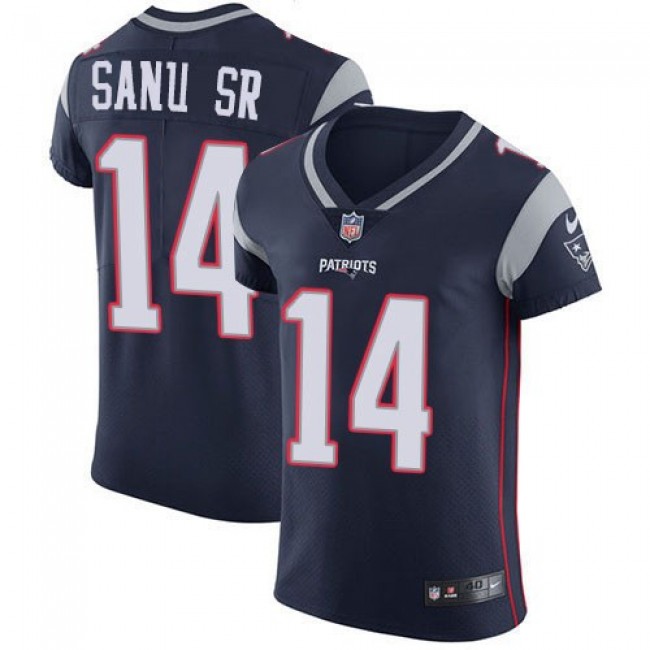 Nike Patriots #14 Mohamed Sanu Sr Navy Blue Team Color Men's Stitched NFL Vapor Untouchable Elite Jersey