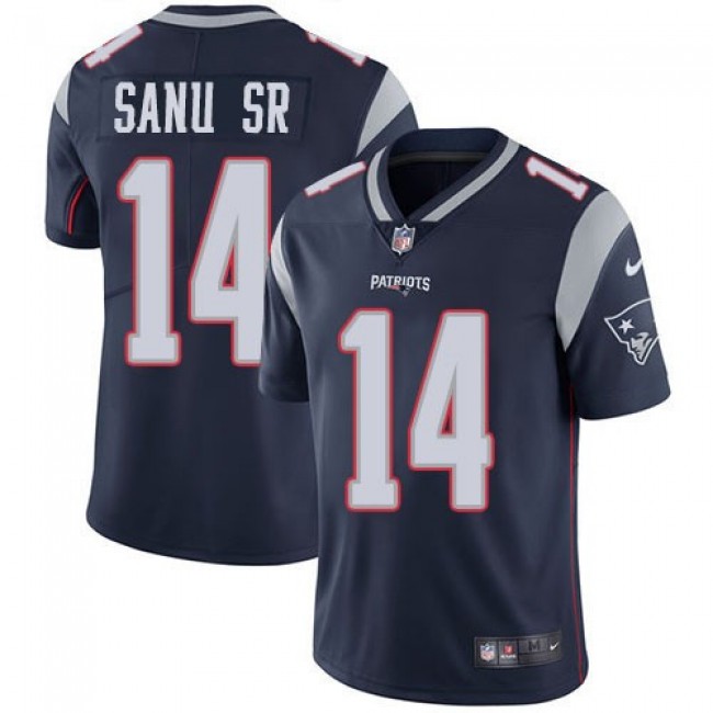 Nike Patriots #14 Mohamed Sanu Sr Navy Blue Team Color Men's Stitched NFL Vapor Untouchable Limited Jersey
