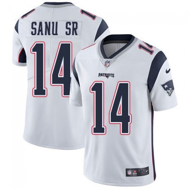 Nike Patriots #14 Mohamed Sanu Sr White Men's Stitched NFL Vapor Untouchable Limited Jersey