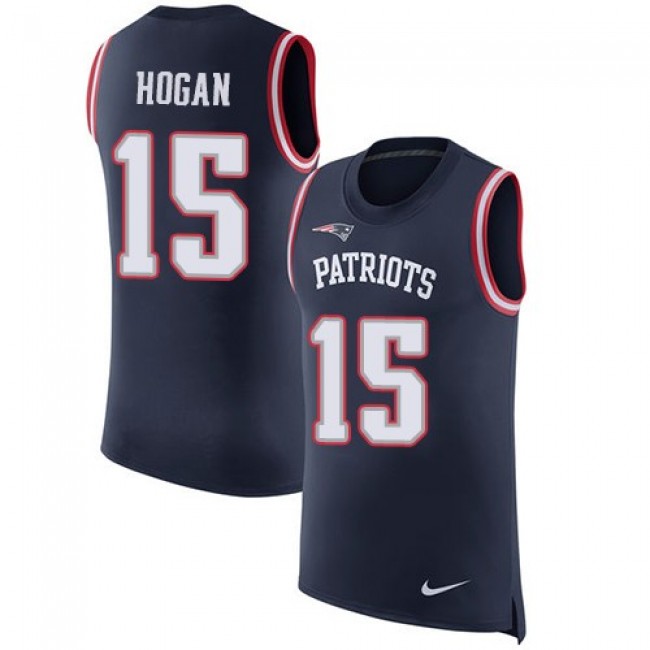 Nike Patriots #15 Chris Hogan Navy Blue Team Color Men's Stitched NFL Limited Rush Tank Top Jersey