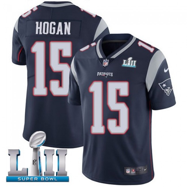 New England Patriots #15 Chris Hogan Navy Blue Team Color Super Bowl LII Youth Stitched NFL Vapor Untouchable Limited Jersey