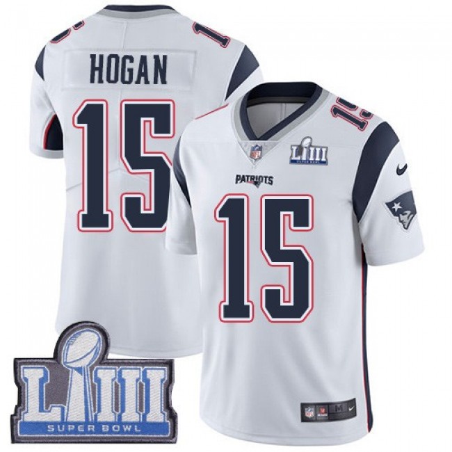 Nike Patriots #15 Chris Hogan White Super Bowl LIII Bound Men's Stitched NFL Vapor Untouchable Limited Jersey