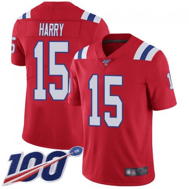 Nike Patriots #15 N'Keal Harry Red Alternate Men's Stitched NFL 100th Season Vapor Limited Jersey