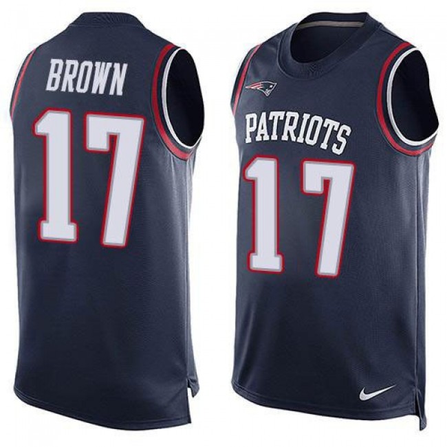 Nike Patriots #17 Antonio Brown Navy Blue Team Color Men's Stitched NFL Limited Tank Top Jersey