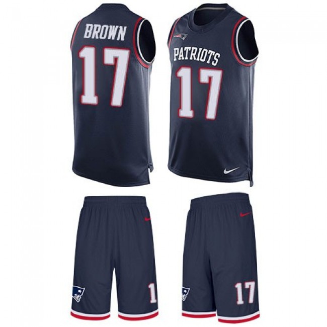 Nike Patriots #17 Antonio Brown Navy Blue Team Color Men's Stitched NFL Limited Tank Top Suit Jersey