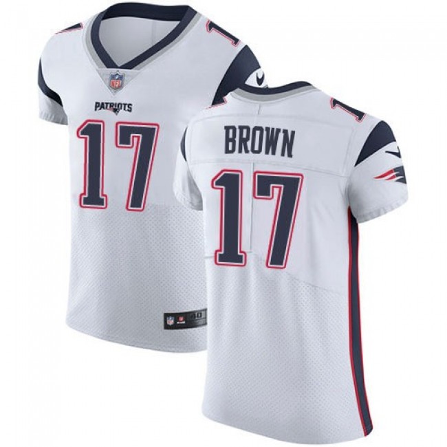 Nike Patriots #17 Antonio Brown White Men's Stitched NFL Vapor Untouchable Elite Jersey