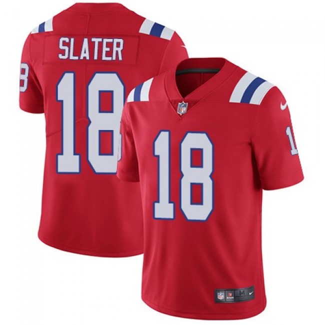 Nike Patriots #18 Matt Slater Red Alternate Men's Stitched NFL Vapor Untouchable Limited Jersey