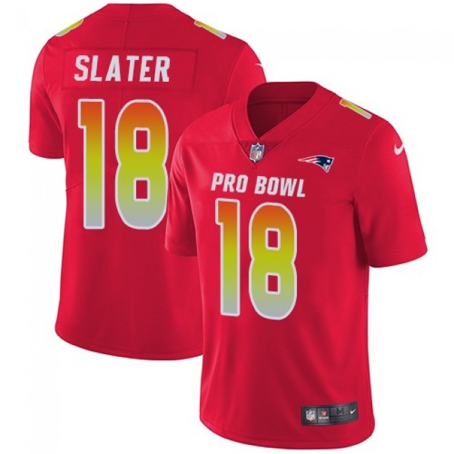 Nike Patriots #18 Matt Slater Red Men's Stitched NFL Limited AFC 2018 Pro Bowl Jersey