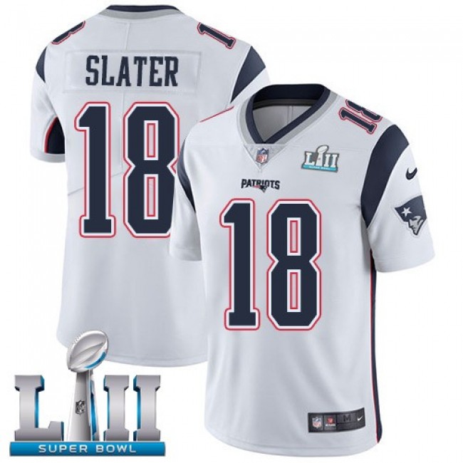 New England Patriots #18 Matt Slater White Super Bowl LII Youth Stitched NFL Vapor Untouchable Limited Jersey