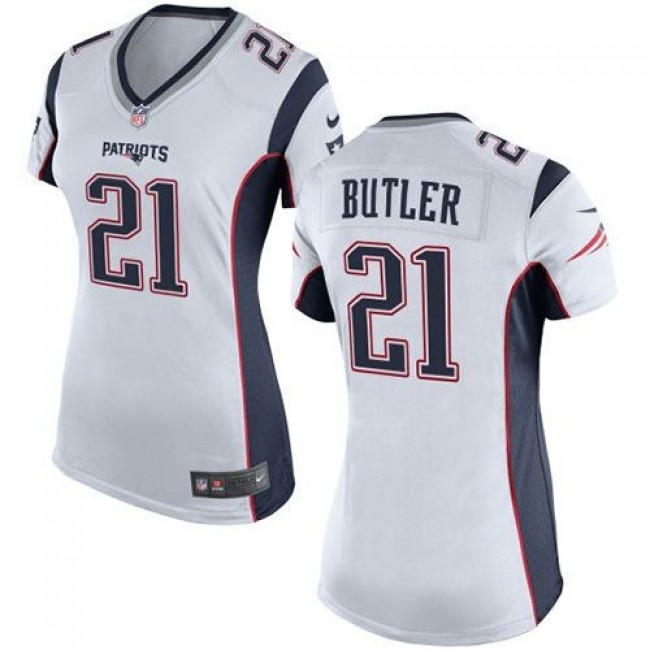 Women's Patriots #21 Malcolm Butler White Stitched NFL New Elite Jersey