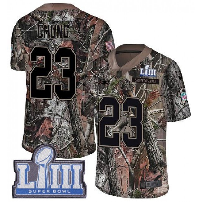 Nike Patriots #23 Patrick Chung Camo Super Bowl LIII Bound Men's Stitched NFL Limited Rush Realtree Jersey