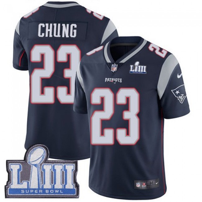 Nike Patriots #23 Patrick Chung Navy Blue Team Color Super Bowl LIII Bound Men's Stitched NFL Vapor Untouchable Limited Jersey
