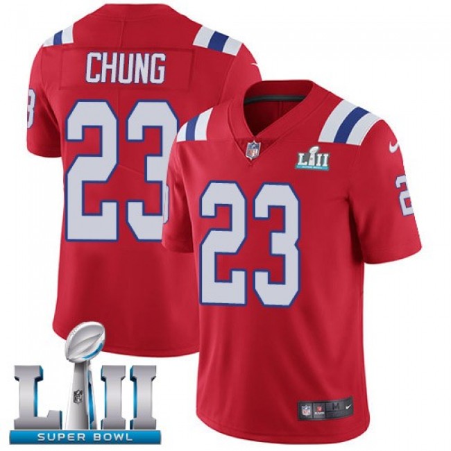 New England Patriots #23 Patrick Chung Red Alternate Super Bowl LII Youth Stitched NFL Vapor Untouchable Limited Jersey