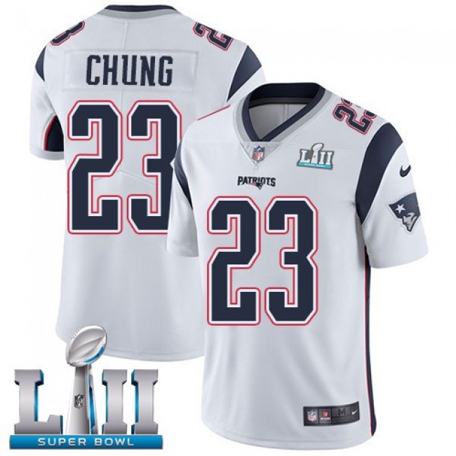New England Patriots #23 Patrick Chung White Super Bowl LII Youth Stitched NFL Vapor Untouchable Limited Jersey