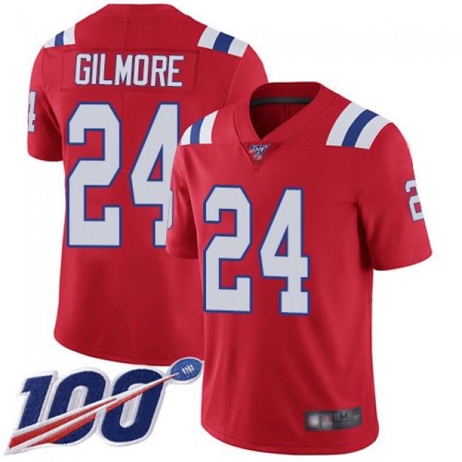 Nike Patriots #24 Stephon Gilmore Red Alternate Men's Stitched NFL 100th Season Vapor Limited Jersey