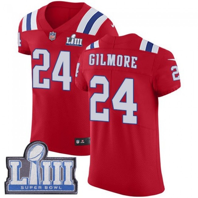 Nike Patriots #24 Stephon Gilmore Red Alternate Super Bowl LIII Bound Men's Stitched NFL Vapor Untouchable Elite Jersey