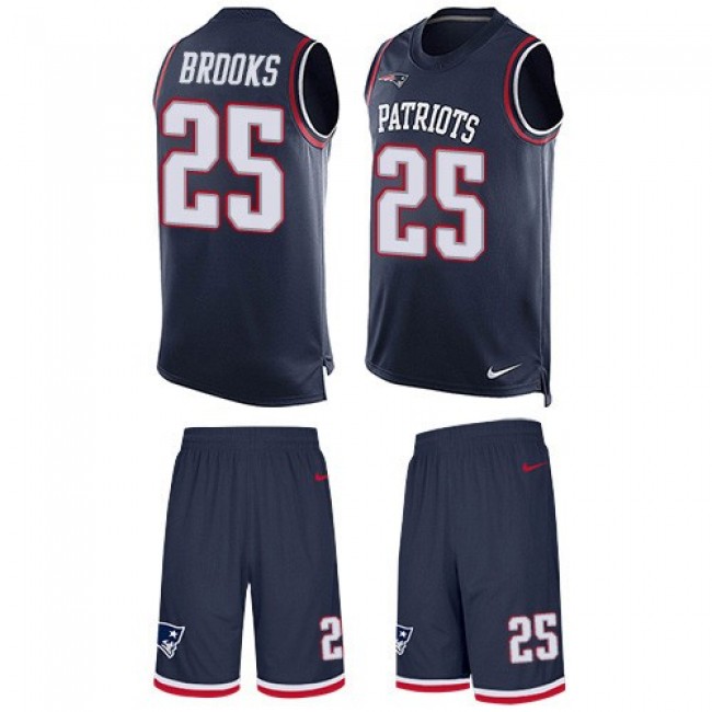 Nike Patriots #25 Terrence Brooks Navy Blue Team Color Men's Stitched NFL Limited Tank Top Suit Jersey