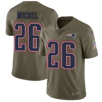 واقف NFL Jersey Factory Online-Nike Patriots #26 Sony Michel Olive ... واقف