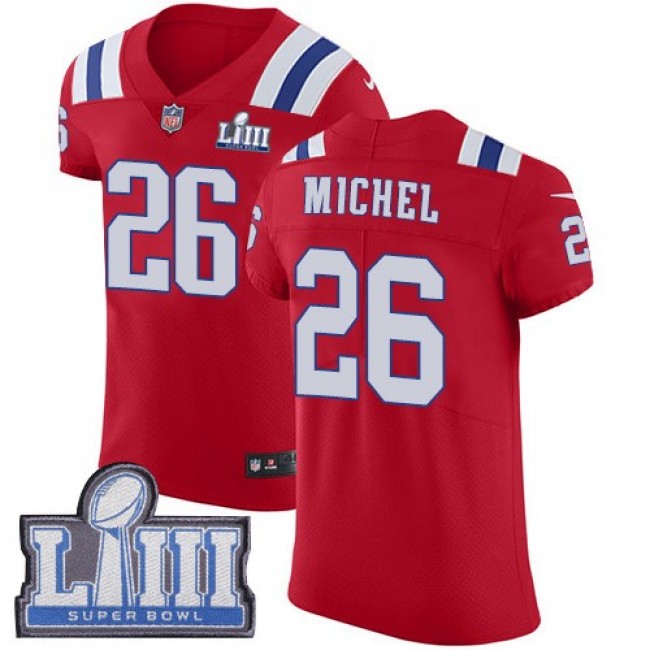 Nike Patriots #26 Sony Michel Red Alternate Super Bowl LIII Bound Men's Stitched NFL Vapor Untouchable Elite Jersey