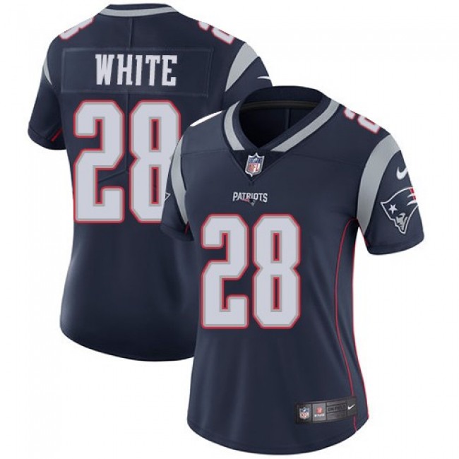 Women's Patriots #28 James White Navy Blue Team Color Stitched NFL Vapor Untouchable Limited Jersey