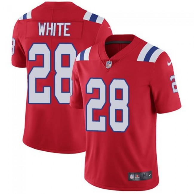 Nike Patriots #28 James White Red Alternate Men's Stitched NFL Vapor Untouchable Limited Jersey