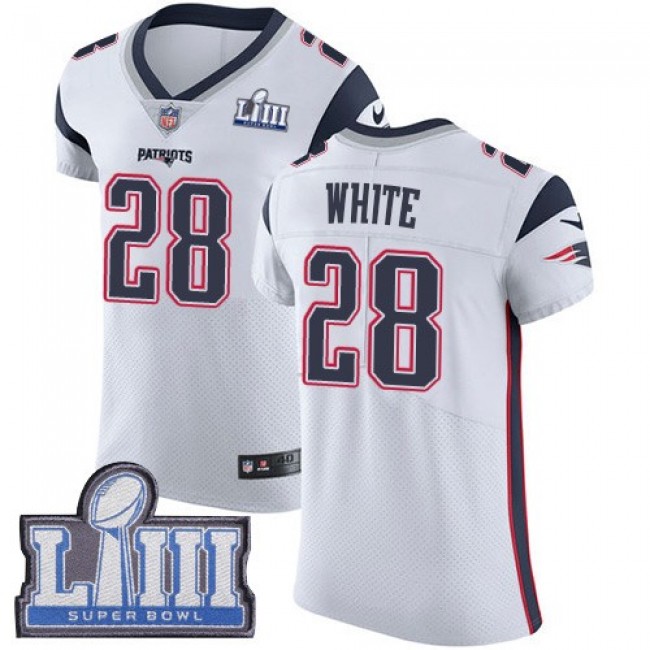 فستان قرقيعان #28 Limited James White Navy Blue Nike NFL Men's Jersey New England Patriots Rush Vapor Untouchable Super Bowl LIII Bound فستان قرقيعان