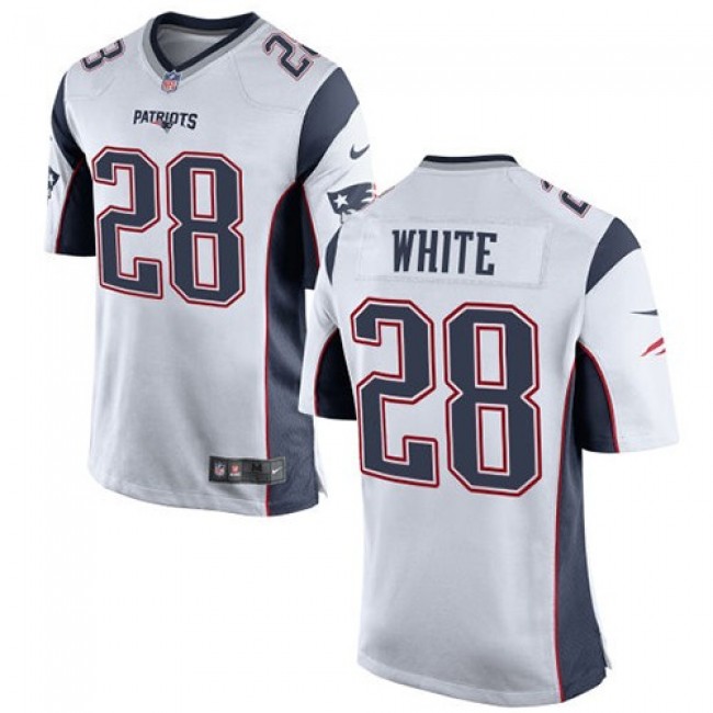 New England Patriots #28 James White White Youth Stitched NFL New Elite Jersey