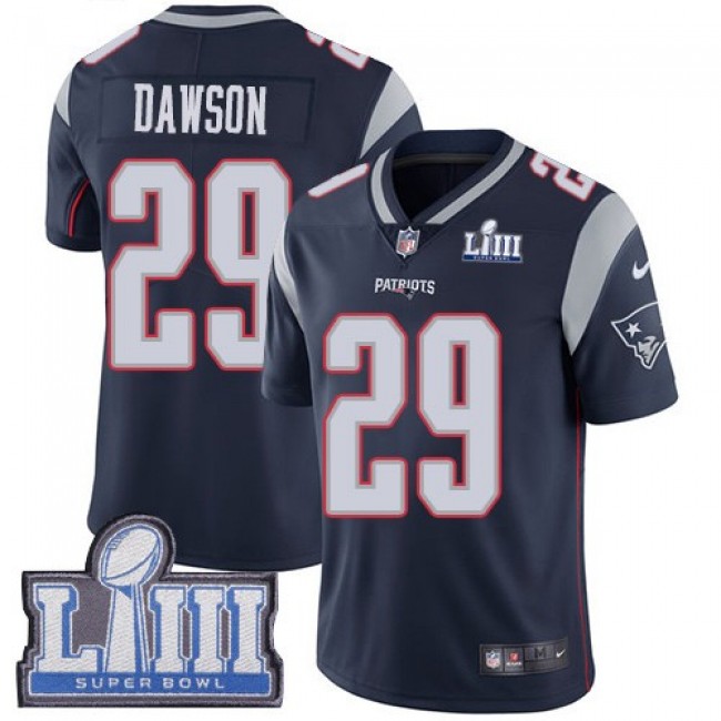 Nike Patriots #29 Duke Dawson Navy Blue Team Color Super Bowl LIII Bound Men's Stitched NFL Vapor Untouchable Limited Jersey