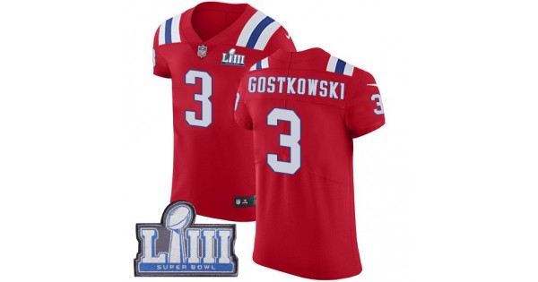 الطلب من نون Men's New England Patriots #3 Stephen Gostkowski Red Nike NFL Alternate Vapor Untouchable Super Bowl LIII Bound Elite Jersey الطلب من نون