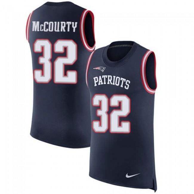 Nike Patriots #32 Devin McCourty Navy Blue Team Color Men's Stitched NFL Limited Rush Tank Top Jersey