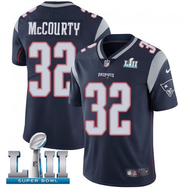 New England Patriots #32 Devin McCourty Navy Blue Team Color Super Bowl LII Youth Stitched NFL Vapor Untouchable Limited Jersey