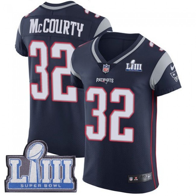 Nike Patriots #32 Devin McCourty Navy Blue Team Color Super Bowl LIII Bound Men's Stitched NFL Vapor Untouchable Elite Jersey