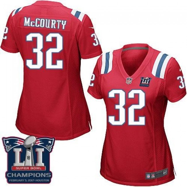 Women's Patriots #32 Devin McCourty Red Alternate Super Bowl LI Champions Stitched NFL Elite Jersey