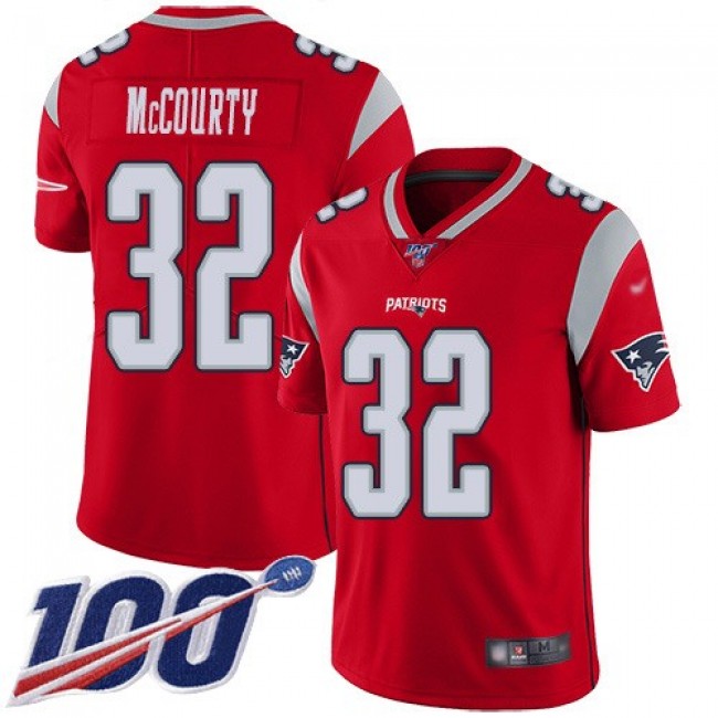Nike Patriots #32 Devin McCourty Red Men's Stitched NFL Limited Inverted Legend 100th Season Jersey