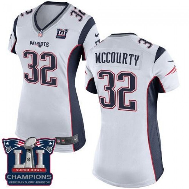 Women's Patriots #32 Devin McCourty White Super Bowl LI Champions Stitched NFL New Elite Jersey