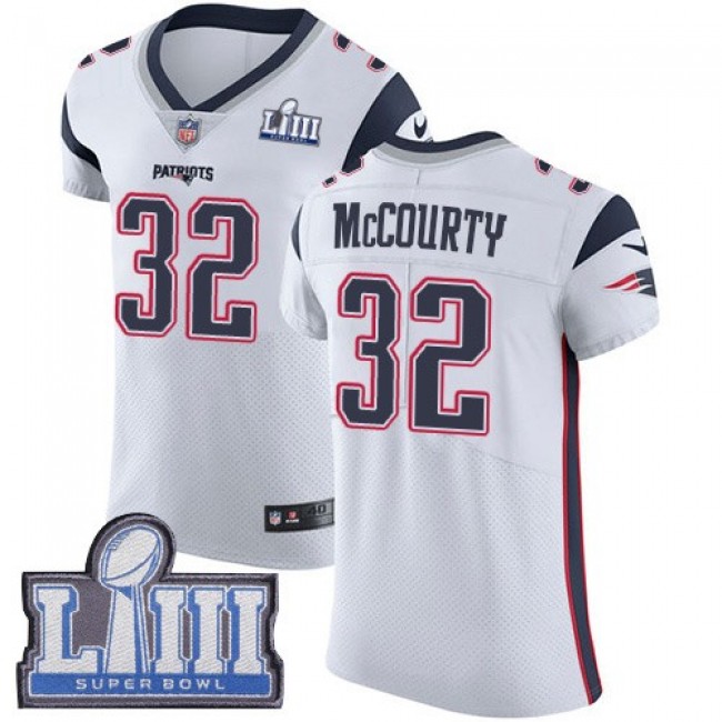Nike Patriots #32 Devin McCourty White Super Bowl LIII Bound Men's Stitched NFL Vapor Untouchable Elite Jersey